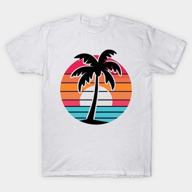 Vintage Palms Retro Sun Vacation T-Shirt by Macphisto Shirts